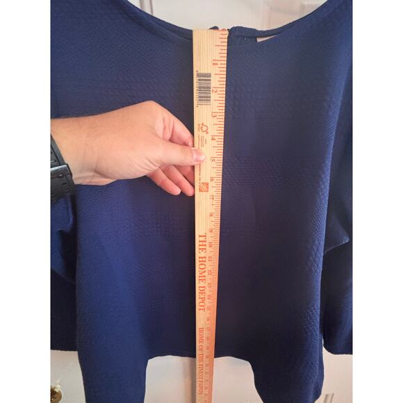Chico’s Women’s Textured Blue Top Size 1 (M US 8–10) 3/4 Sleeve Pullover Blouse - Picture 7 of 10